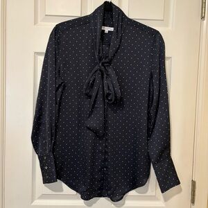 Equipment Black and White Polka Dot Blouse